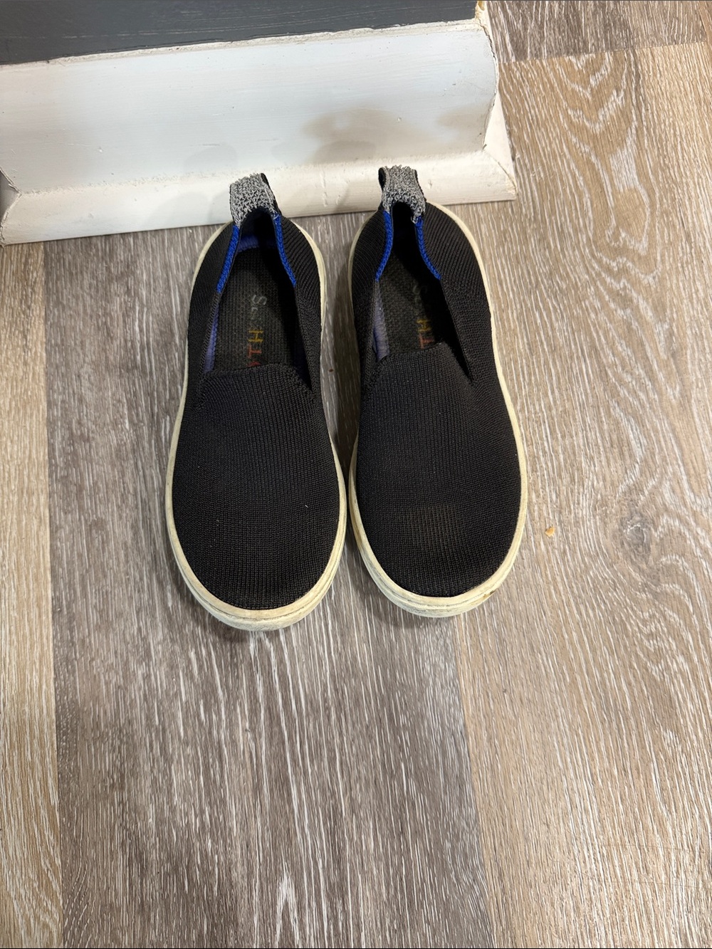 Rothy's Kids Black Slip-On Sneakers with Cream Sole